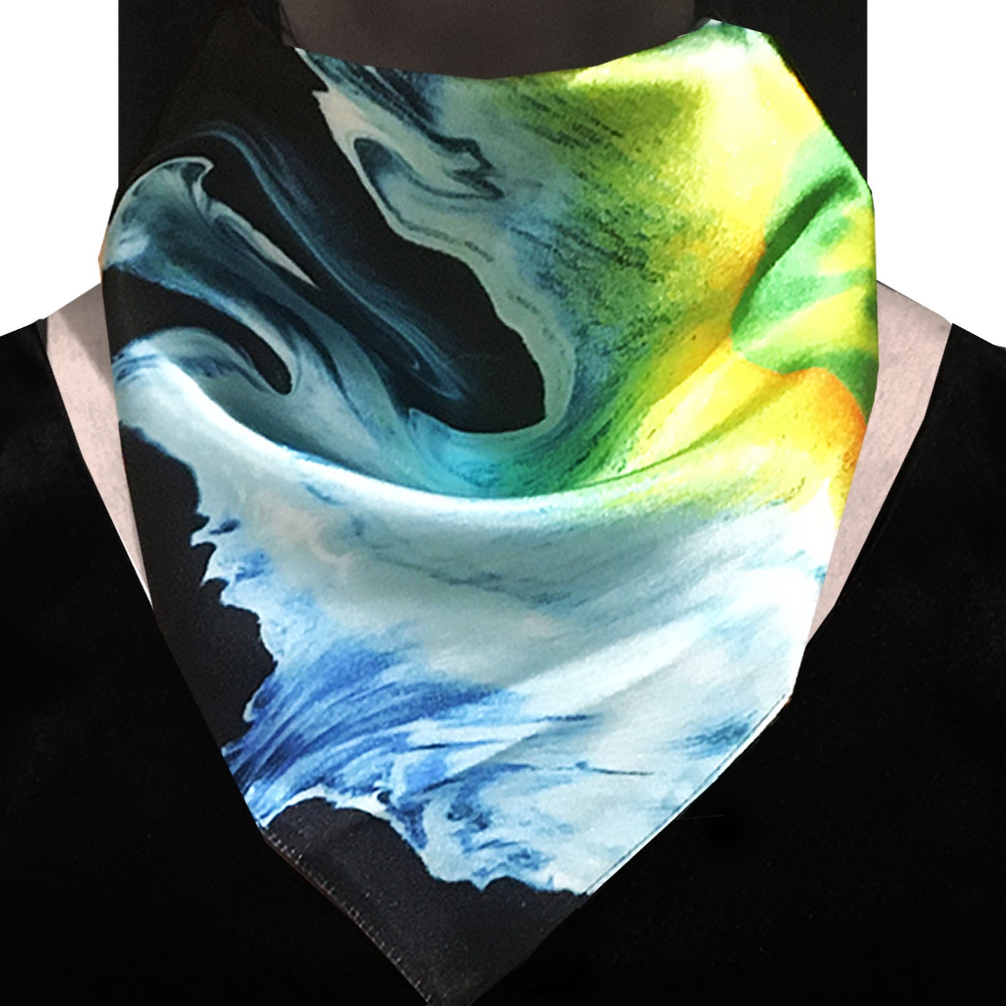 SASHION Silk Satin Scarf – Celestial Harmony