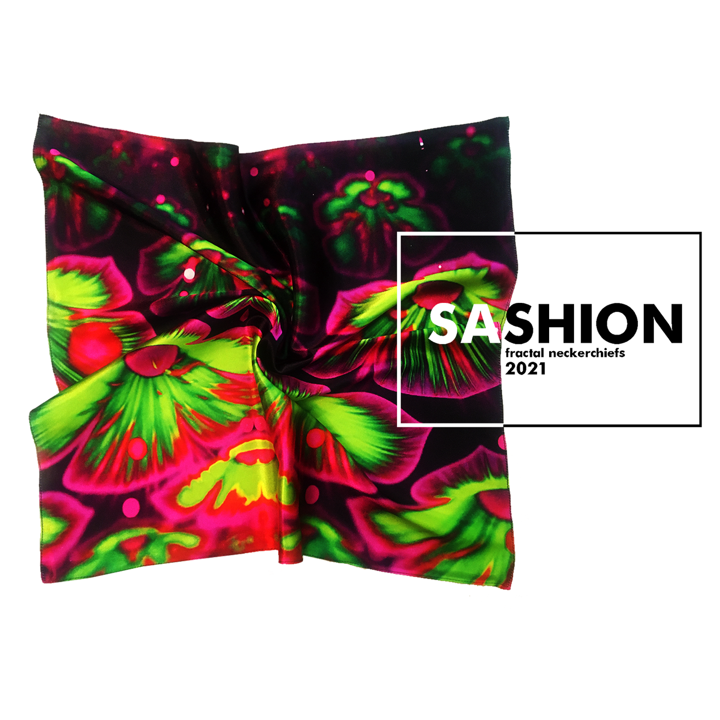 SASHION Silk Satin Scarf – Echoes of Infinity